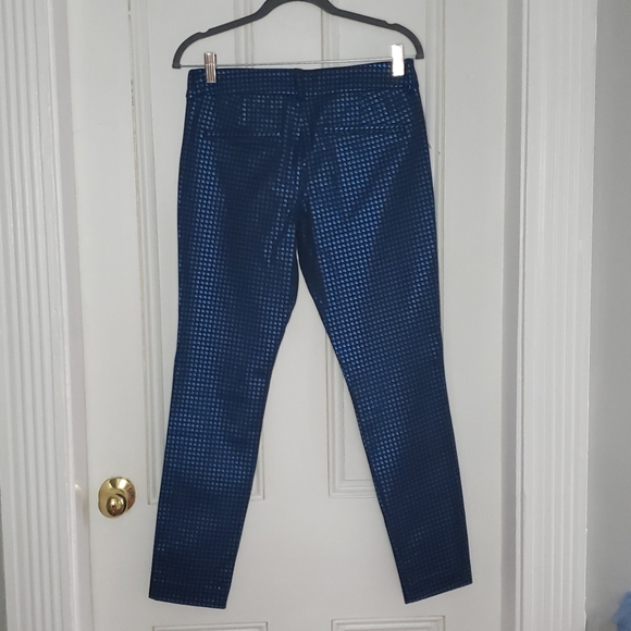 Old Navy Blue Metallic Houndstooth Pixie Cut Jeans - Picture 2 of 4